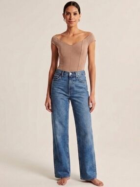 Abercrombie & Fitch Corset Bodysuit – Taupe size L